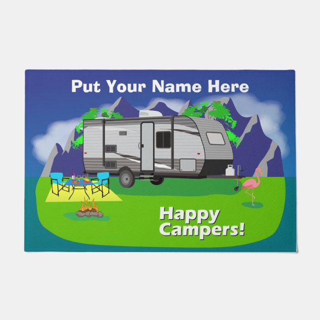 Jayco Jayflight Happy Campers Design Fußmatte (Vorderseite)