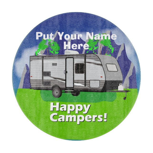 Jayco Jayflight Happy Campers Design Schneidebrett (Vorderseite)