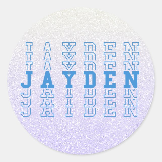 Jayden Custom Boy Name Runder Aufkleber (Vorderseite)