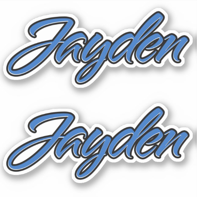 Jayden Name blue Aufkleber Sticker Stickerset (Vorderseite)