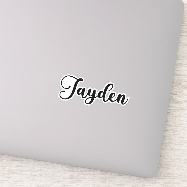 Jayden Name - Handgeschriebene Kalligrafie Aufkleber (Detail)