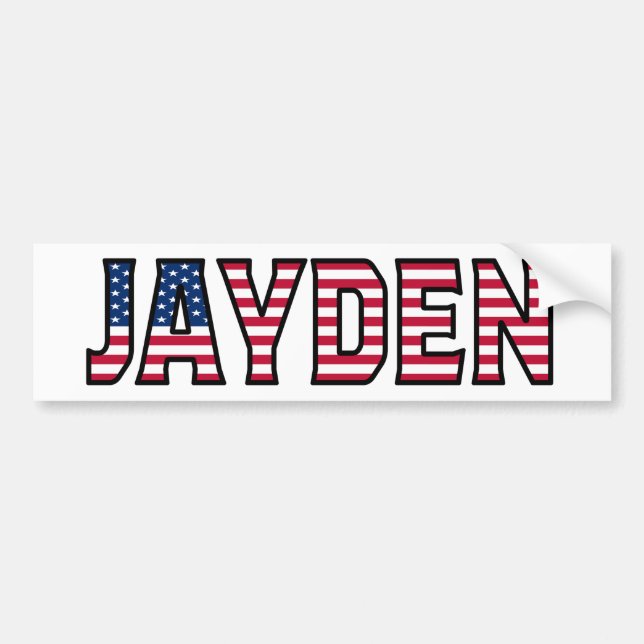 Jayden Name Vorname USA Aufkleber Sticker Auto Autoaufkleber (Vorne)