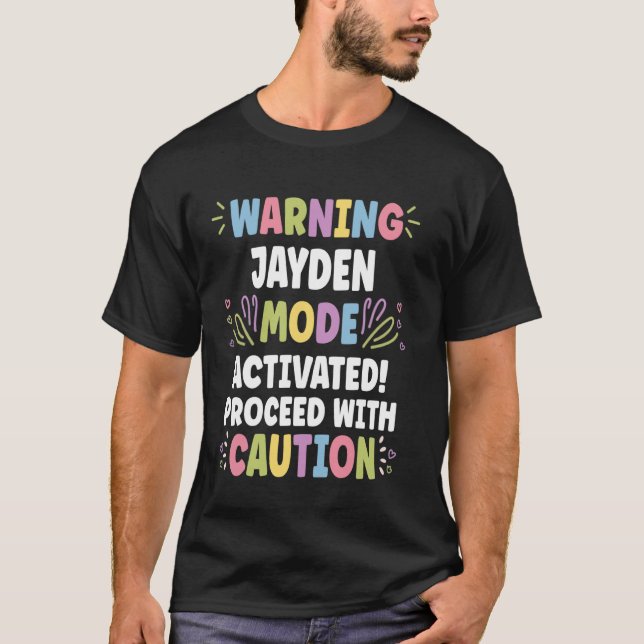 JAYDEN Personalisiert Name Funny Niedlich Custom J T-Shirt (Vorderseite)