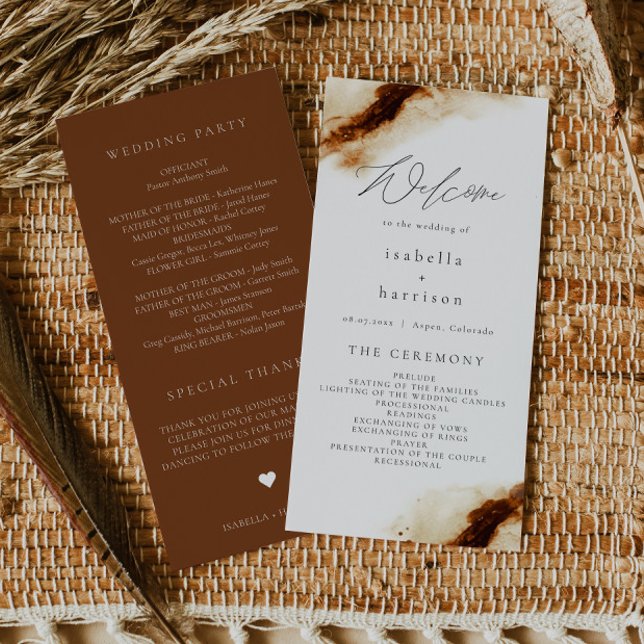 JAYLA | Boho Terracotta Rust Wedding Program Dankeskarte (Von Creator hochgeladen)