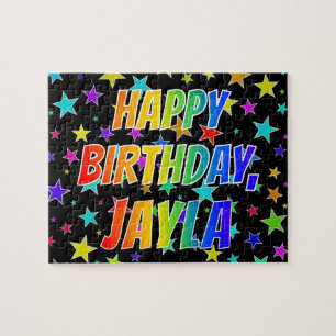 "JAYLA" Vorname, Spaß "GLÜCKLICHER GEBURTSTAG" Puzzle
