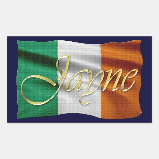 JAYNE Name & Irish Flag Personalisiert Stickers (Vorderseite)