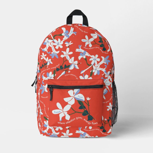 Jazmin Focus Red Bedruckter Rucksack (Vorderseite)
