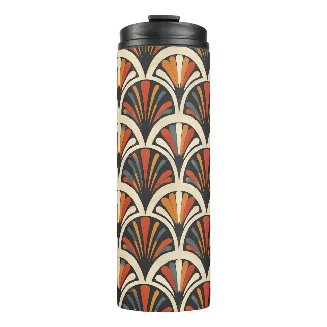 Jazz Age Glam Repeat Pattern Thermosbecher (Vorderseite)