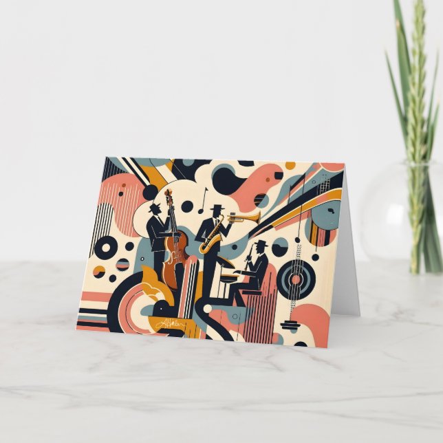 Jazz Age Psychedelic Trio aus dem Mittelalter Karte (Vorderseite)