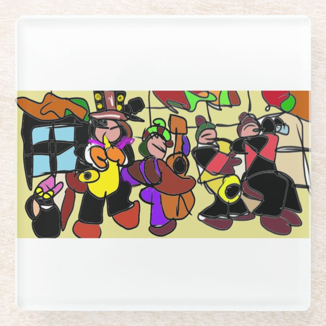 Jazz Autumn Glasuntersetzer (Vorderseite)