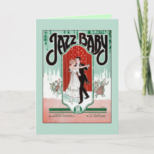 Jazz Baby 1920er Jazz-Ära Vintage Notenblatt-Cover Karte