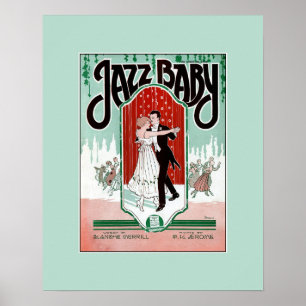 Jazz Baby Jazz-Zeitalter der 1920er Jahre Vintage  Poster