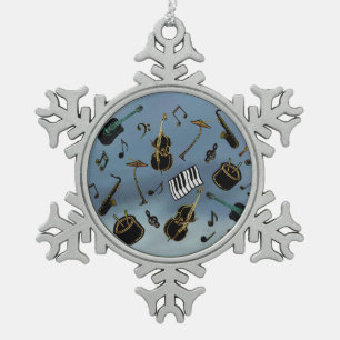 Jazz-Band-Feiertags-Verzierung Schneeflocken Zinn-Ornament
