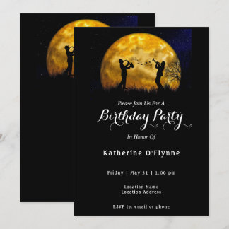 Jazz Band Moon Birthday Einladung