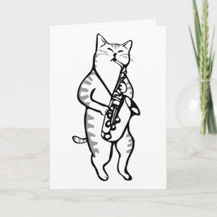 JAZZ CAT BIRTHDAY CARD KARTE