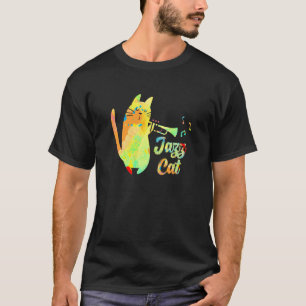 Jazz Cat Cat Playing Trumpet Kitten Musiker T-Shirt