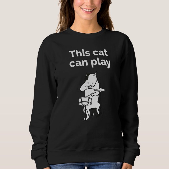 Jazz Cat Drummer Sweatshirt (Vorderseite)