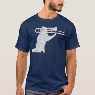 Jazz Cat Playing Trombone für Messingspieler T-Shirt