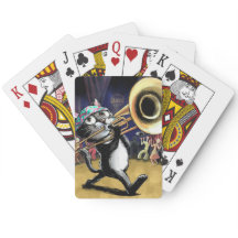 Jazz Cat spielt Musik auf Trombone