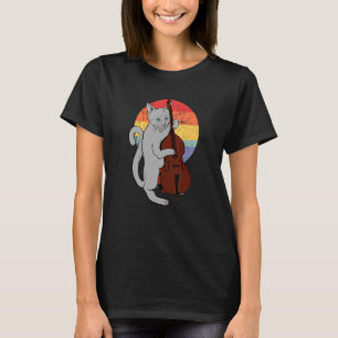 Jazz Cat Upright Bass Classic Cool Musici T-Shirt