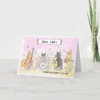 Jazz Cats Happy Birthday Card Karte