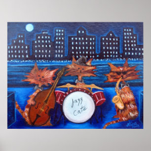 Jazz Cats Print Poster
