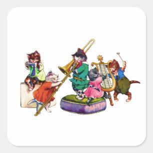 Jazz Cats Quadratischer Aufkleber