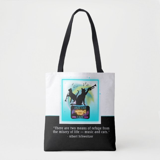 Jazz Cats | Trompete | Schweitzer Quote Tasche (Vorderseite)