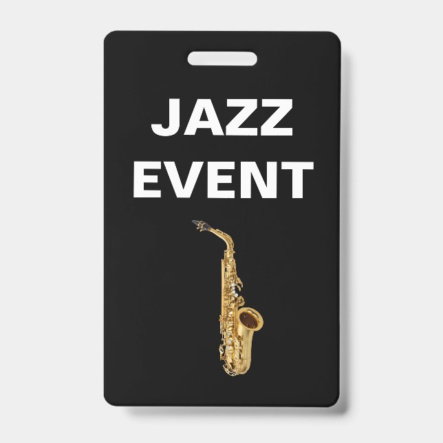 Jazz Concert or Event Staff ID Abzeichen Ausweis (Vorderseite)