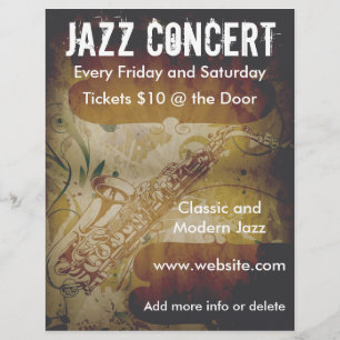 Jazz Concert Saxophone Flyer