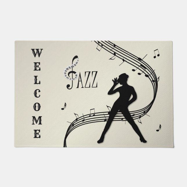 Jazz Dance Golden Music Doormat Fußmatte (Vorderseite)
