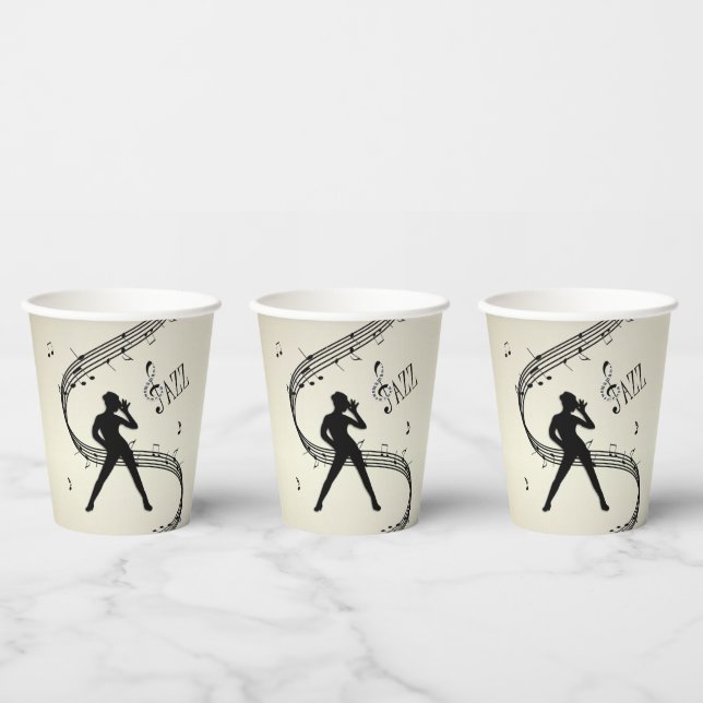 Jazz Dance Golden Music Pappbecher (Multi)