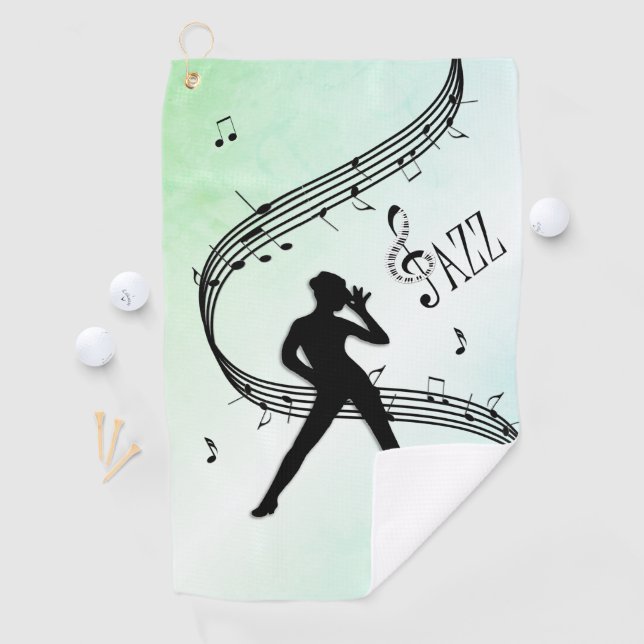 Jazz Dance Green Music Golfhandtuch (Insitu)