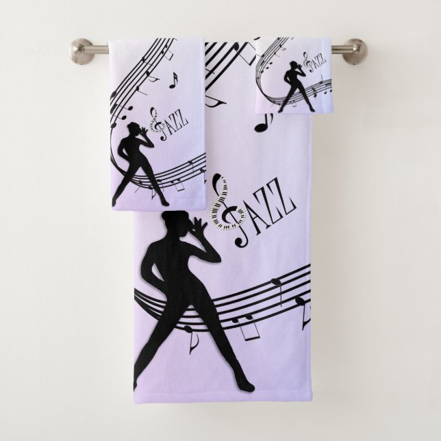 Jazz Dance Lila Music Bath Handtuch Set (Insitu)