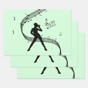 Jazz Dance Mint Musik Geschenkpapier Set
