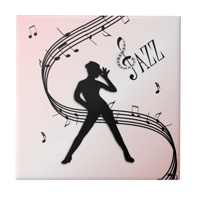 Jazz Dance Pink Keramik Tile Fliese (Vorderseite)