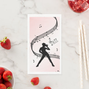 Jazz Dance Pink Music Paper Handtücher Serviette