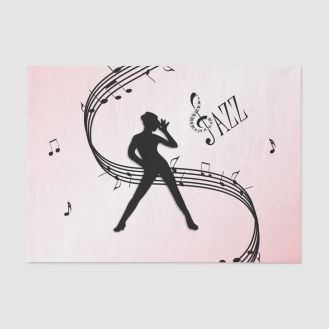 Jazz Dance Pink Music Seidenpapier (Vorderseite)