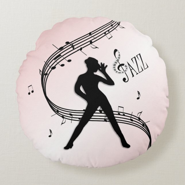 Jazz Dance Pink Round Kissen (Vorderseite)