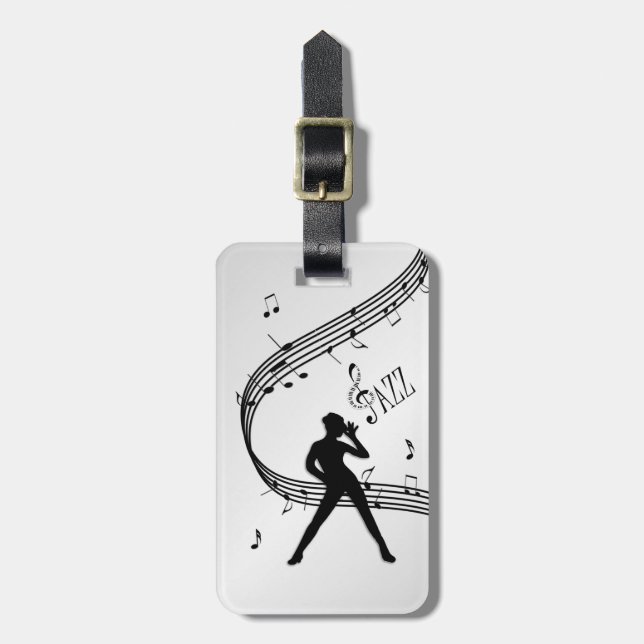Jazz Dance Silver Gepäckanhänger (Vorderseite vertikal)