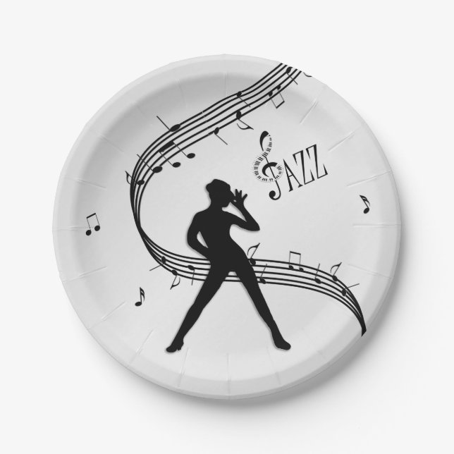 Jazz Dance Silver Pappteller (Vorderseite)