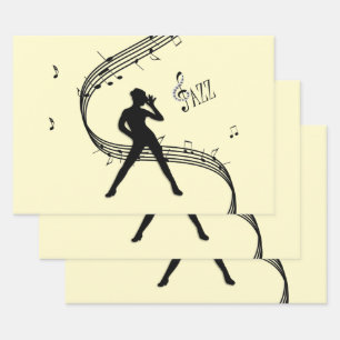 Jazz Dance Yellow Music Geschenkpapier Set