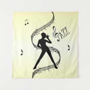 Jazz Dance Yellow Music Wandteppich