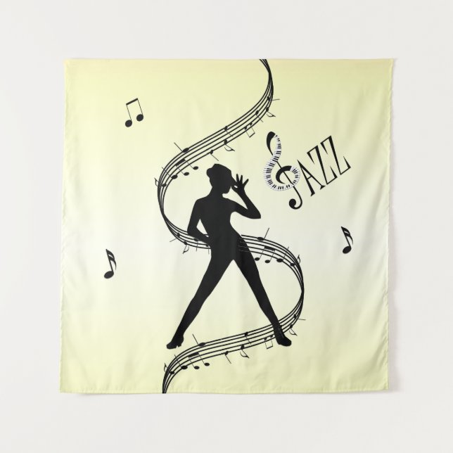 Jazz Dance Yellow Music Wandteppich (Vorderseite)