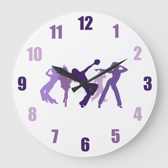 Jazz Dancers Illustration Große Wanduhr (Vorderseite)