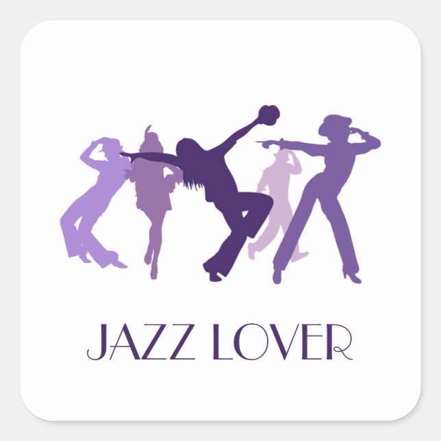 Jazz Dancers Illustration Quadratischer Aufkleber (Vorderseite)