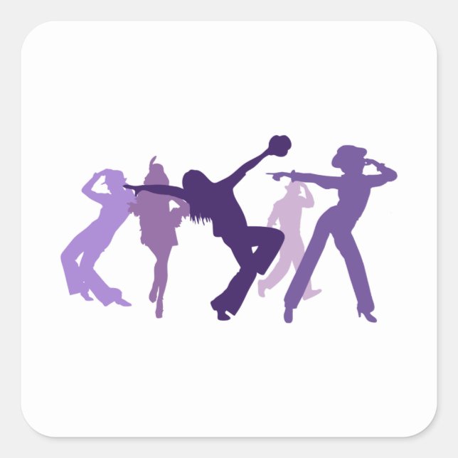 Jazz Dancers Illustration Quadratischer Aufkleber (Vorderseite)