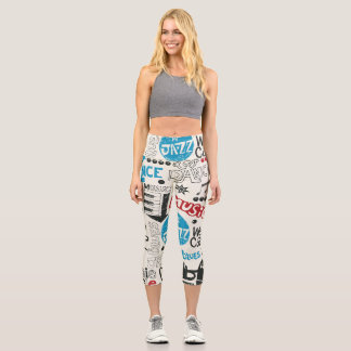 Jazz Doodle: Eclectic Music Mix Capri Leggings