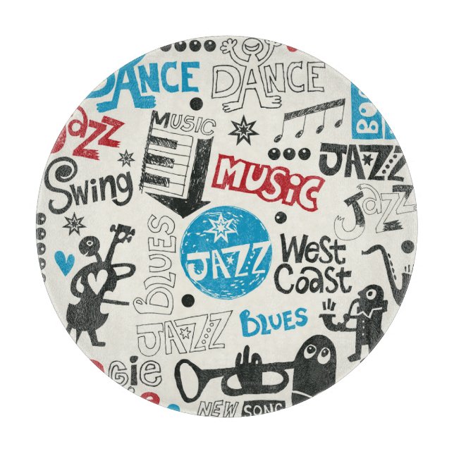 Jazz Doodle: Eclectic Music Mix Schneidebrett (Vorderseite)