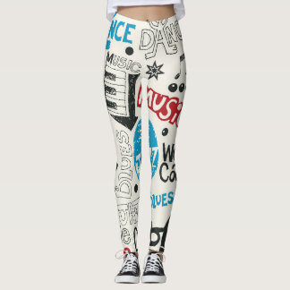 Jazz Doodle: Eklektische Musikmischung Leggings